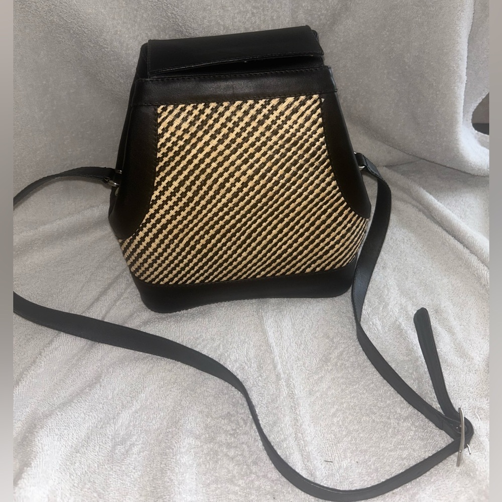 Leather & Straw Shoulder Bag Homero Ortega